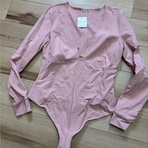 Intimately Free People Pink Long Sleeve Bodysuit